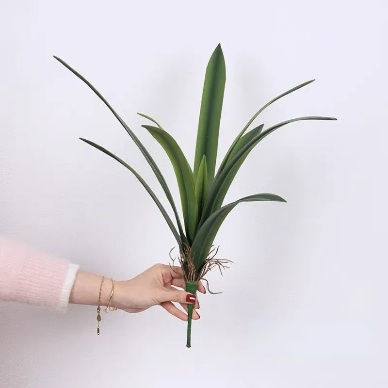 Simulation Green Plants Soft Rubber Clivia Leaf Floral Artificial Cymbidium Leaves Plant Fake Flower Shopping Mall Decoration