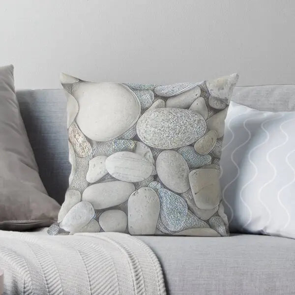 Pebbles On The Beach  Printing Throw Pillow Cover Fashion Bed Square Wedding Soft Office Comfort Pillows not include One Side