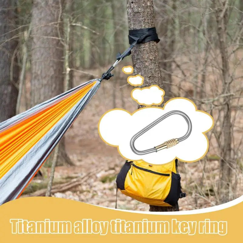 Keychain With LockKey Chain Gold Color Camping Carabiner Survival Camping Equipment Buckles Hooks Key Ring Accessories