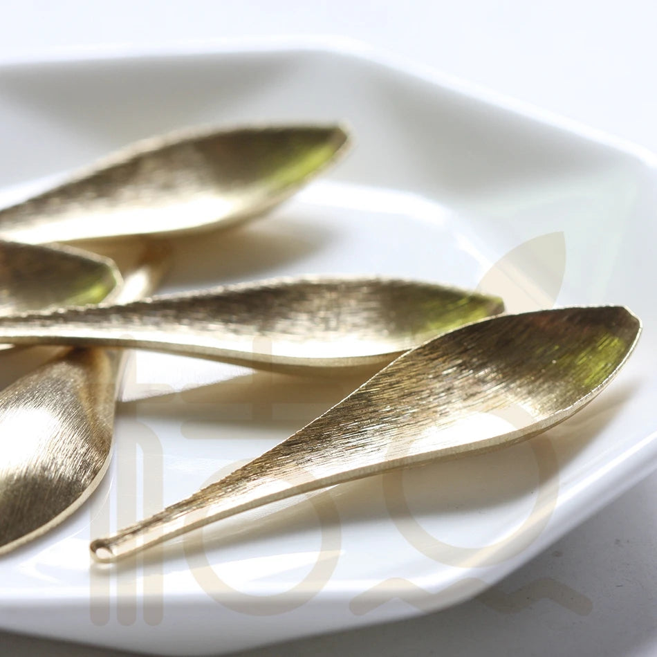 DIY Supply-Premium Plated Solid Brass Finding Brushed Spoon - 50x14mm (4332C)
