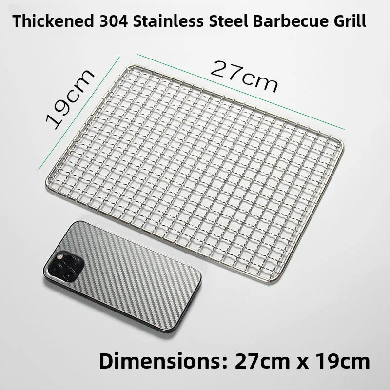 Thiened Rectangular Me BBQ ill Net 304 Stainl Steel Drng Net Barbecue Wire Me for Outdoor Kitchen Cooking Tools
