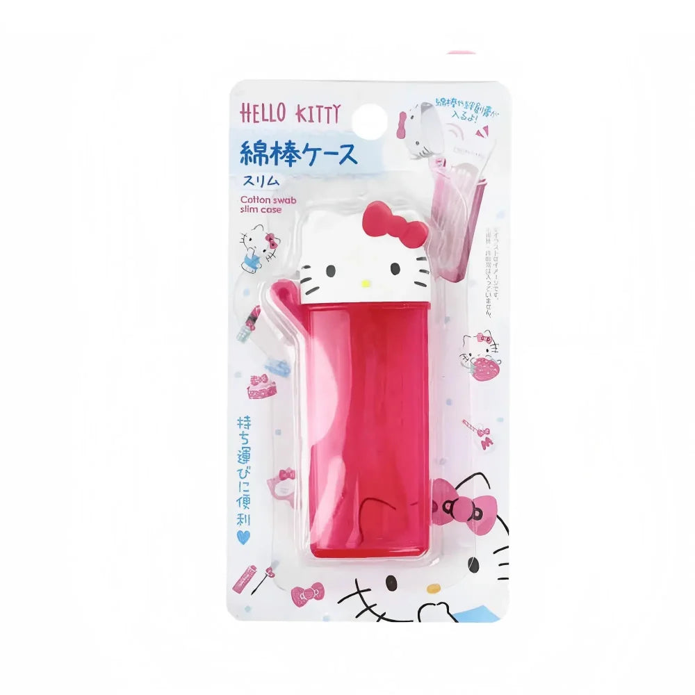 Kawaii Hello Kitty Sanrio Storage Box Anime My Melody Toothpick Cosmetic Swab Storage Box Portable Travel Mini Container Gifts