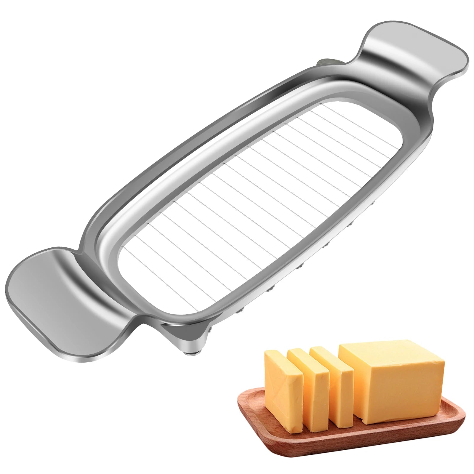 Butter Slicer Cutter Stainless Steel Cheese Slicer Multipurpose Wire Cheese Slicer Handheld Butter Slicing Tool Kitchen Gadgets