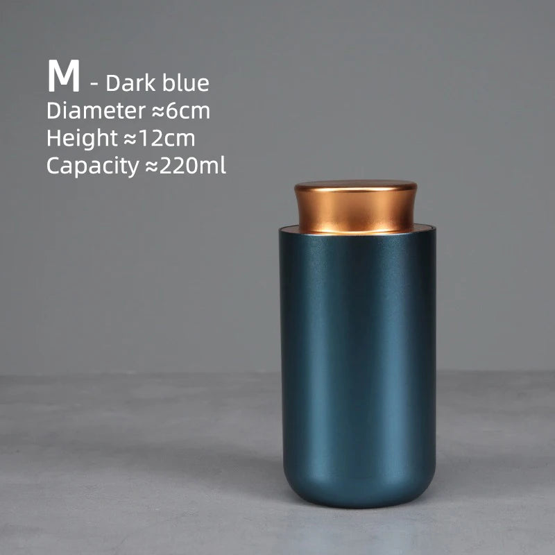 Airtight Jar - Safe Proof Durable Multi-Use Portable Metal Spice Jar Container Waterproof Aluminum Screw-top Lid Lock Odor Case