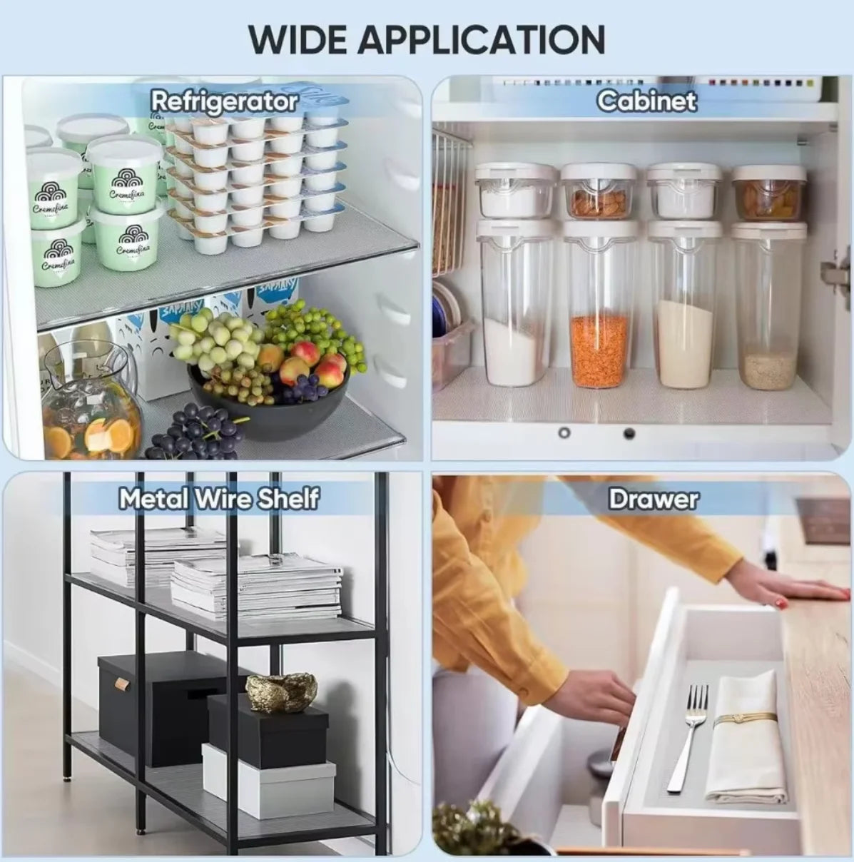 30/60cm 1.5/5M Drawer Mat Shelf Cover Liners Non Slip Waterproof Closet Placemat Table Pad Cabinet Oil-proof Liners Non-Adhesive