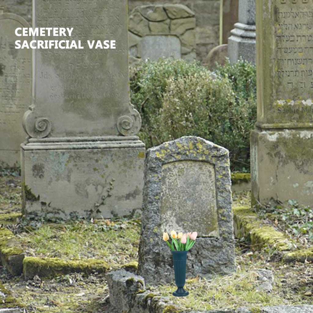 Cemetery Vase Delicate PP Grave Flower Holder Perfect Gift Choice for Funerals Cemeteries Lawn Garden Cemetery Vases for Grave