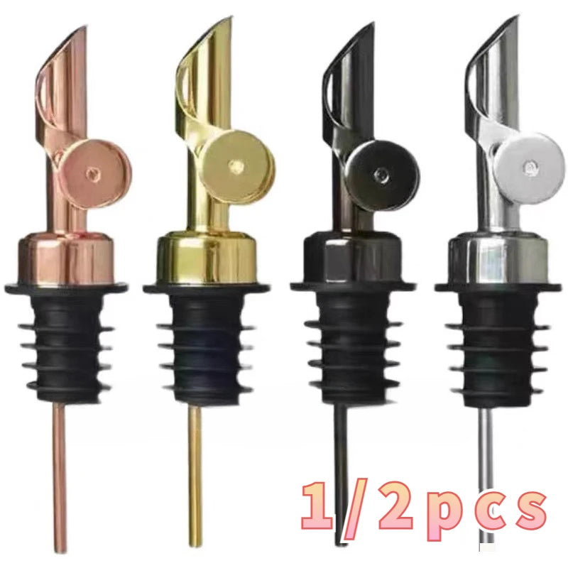 1PC Oil Bottle Stopper Cap DispenserStainless Steel Automatic Open Cap Pour Nozzle Sprayer Leak-Proof Wine Spout Kitchen Tool