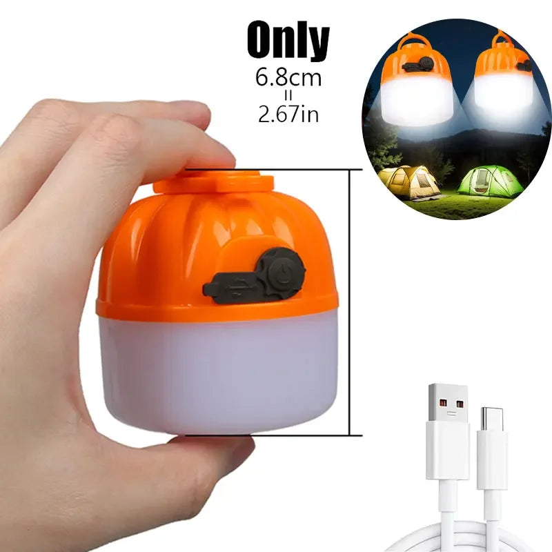 Mini Portable Halloween Pumpkin Lantern USB Rechargeable Tent Lamp COB Floodlight Outdoor Emergency Lighting Decoration Lamp