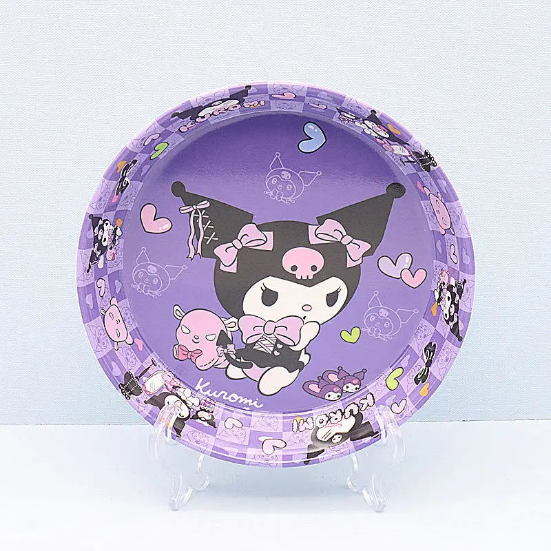 Sanrio Kuromi Tableware Cartoon Anime Bowl Round Fruit Plate Cinnamoroll Children Cute Party Tableware Kitchen Utensil Gifts