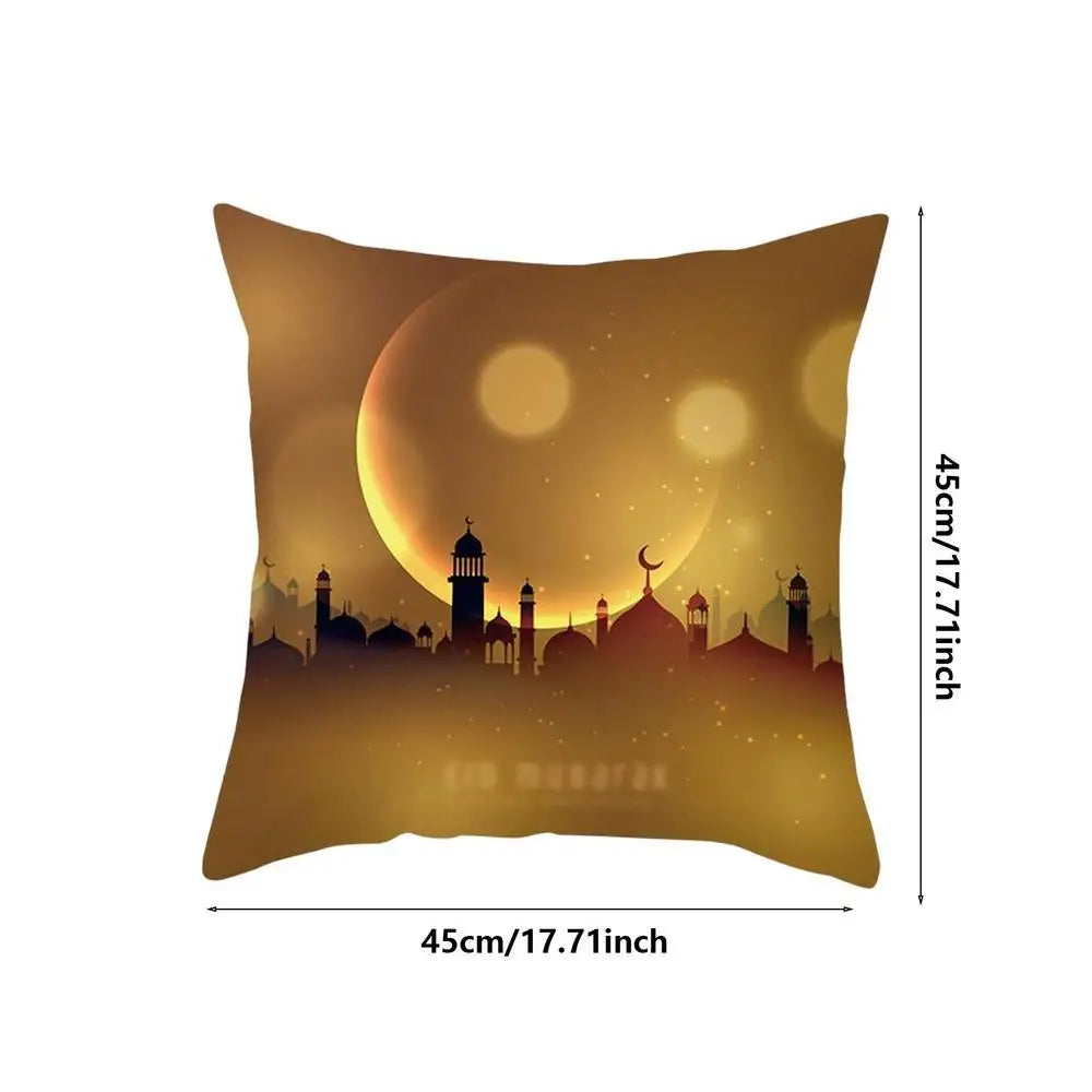 2023 Eid Pillowcase Decor For Home Sofa Cushion Cover Islamic Ramazan Kareem Decoration Mosque Mahometan Pillow Cover Gifts