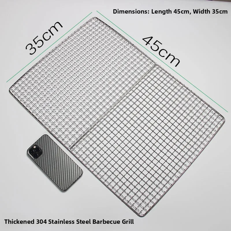 Thiened Rectangular Me BBQ ill Net 304 Stainl Steel Drng Net Barbecue Wire Me for Outdoor Kitchen Cooking Tools