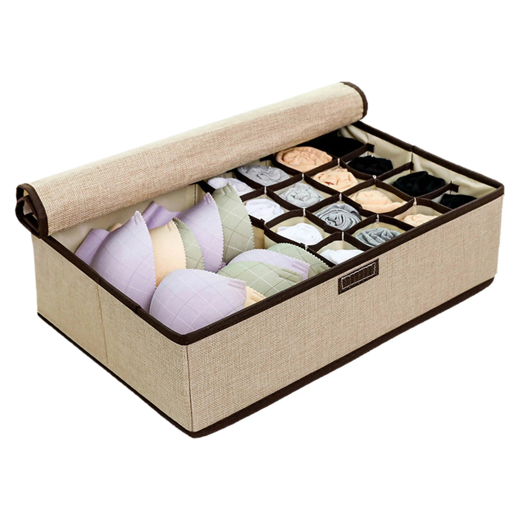 Drawer Underwear Bra Organizer Sock Storage Box Closet Organizer with Lid Large Capacity Basket Wardrobe Clothing Finishing Box