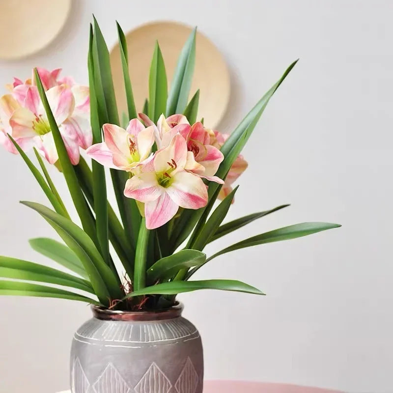 Simulation Green Plants Soft Rubber Clivia Leaf Floral Artificial Cymbidium Leaves Plant Fake Flower Shopping Mall Decoration