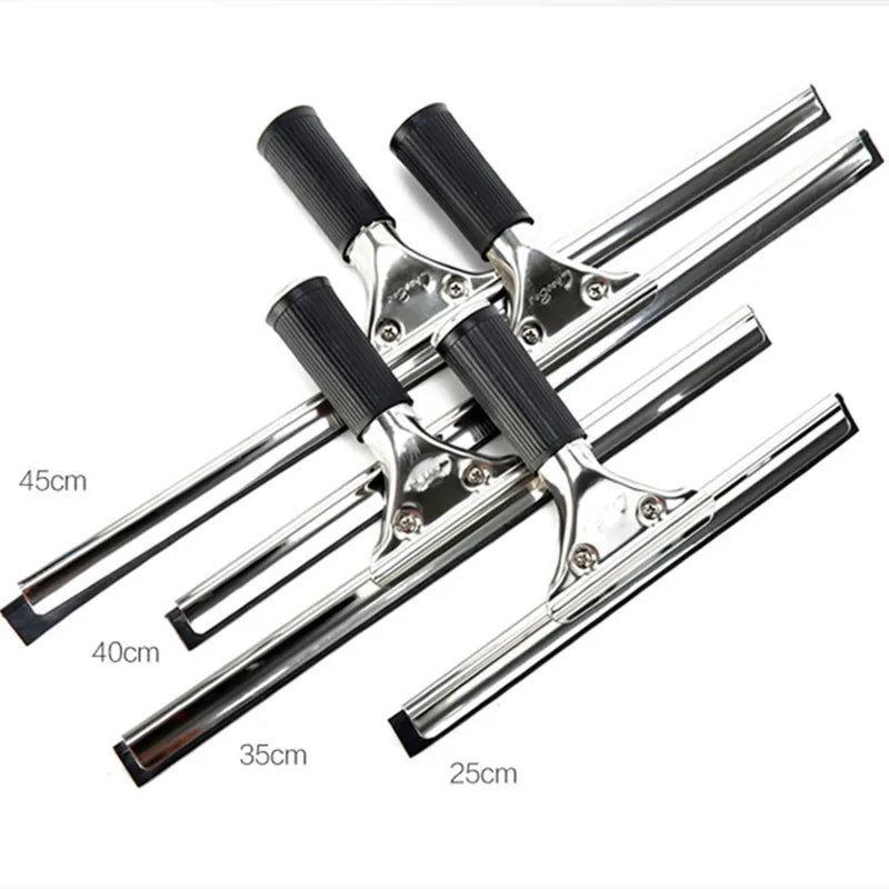 Silicone Squeegee Washing Glass Wiper with Blade,Stainless Steel Window Cleaning Tool, Home Bathroom Mirror, Kitchen Accessories