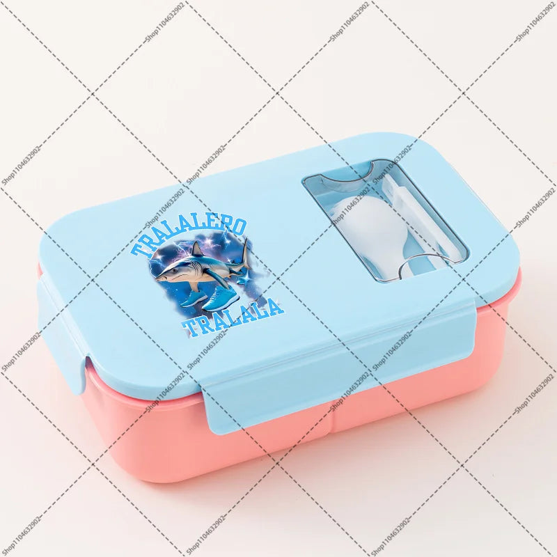 Italian Brainrot Lunchbox Cartoon Pattern Printed Bento Lunch Box Tung Tungtung Sahur Telala Funny Shark Food Storage Containers