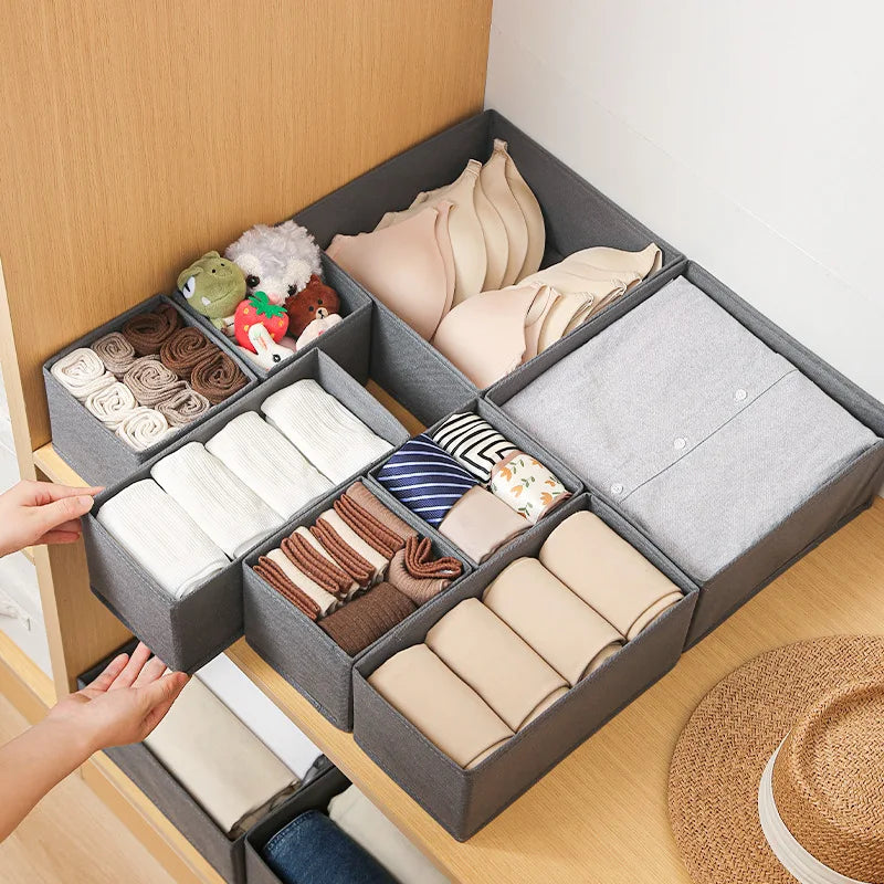 Drawer Organizer Non-woven Fabric Clothes Underwear Wardrobe Organizers Dividers Foldable Dresser Socks Closet Storage Baskets
