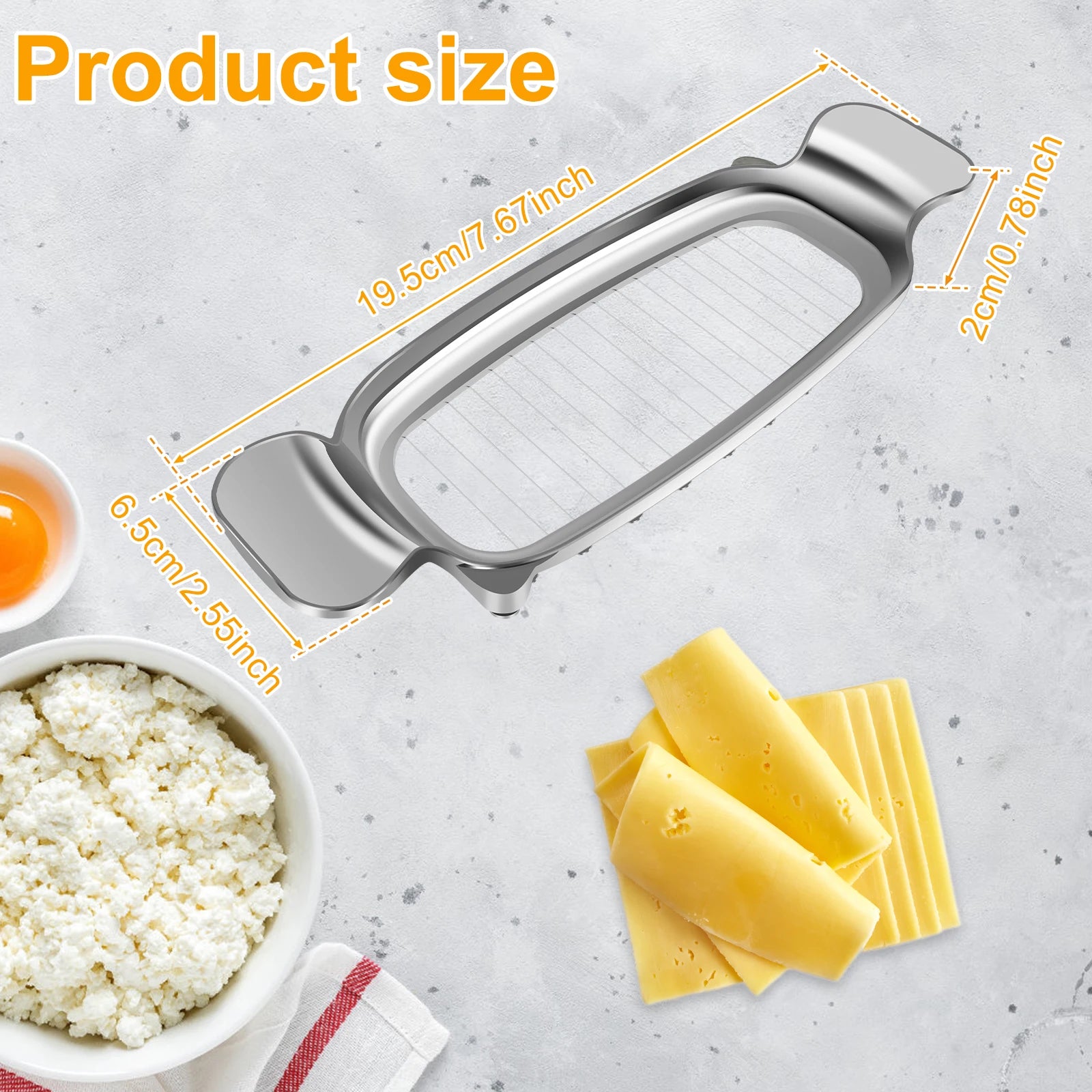 Butter Slicer Cutter Stainless Steel Cheese Slicer Multipurpose Wire Cheese Slicer Handheld Butter Slicing Tool Kitchen Gadgets