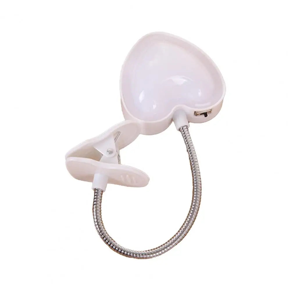 Book Light Mini Clip LED Night Reading Light Table Lamp Foldable Eye Battery powered Creative Love Heart Desk Lamp