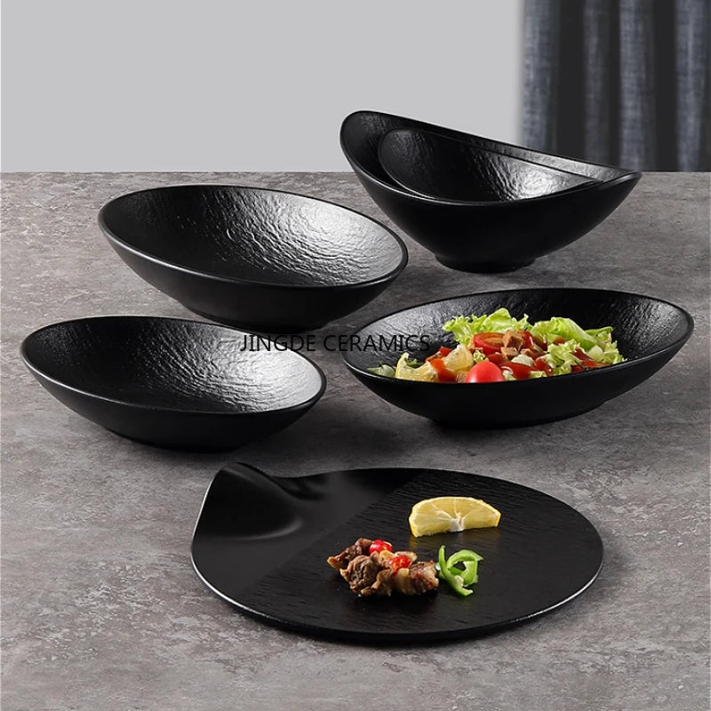 1pc Melamine Cooked Food Dish Hotpot Restaurant Tableware Plate Cold Dishes,braised Meat Dishes Display Plate Buffet Tray