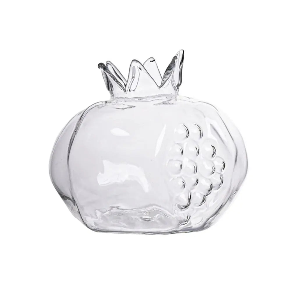 Creative Red Pomegranate Glass Vase Pomegranate Transparent Hydroponic Flower Vase Glass Handmade Fruit Vase Desktop