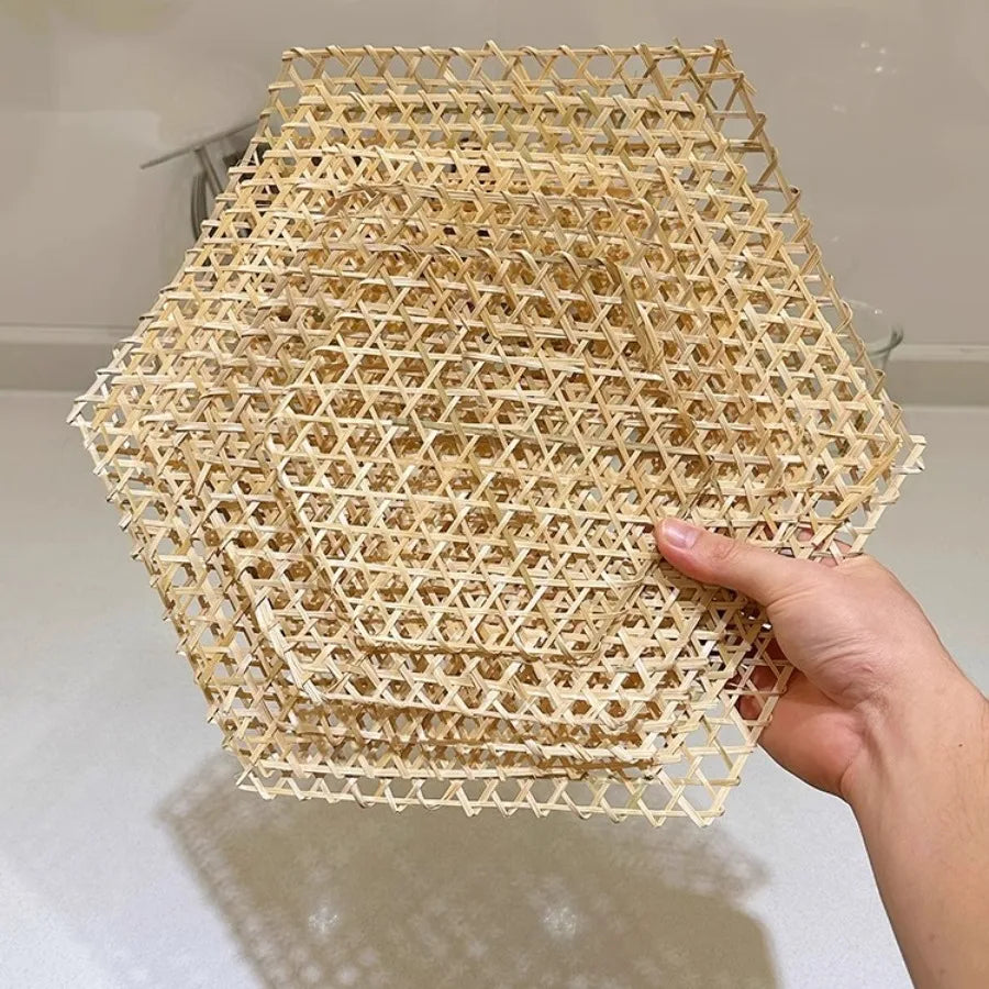 Hand Made Bamboo Mesh Steamer Mat Plate Sushi Food Meat Decorate Woven Table Mat Vegetables Bread Folding Basket Liners Rack
