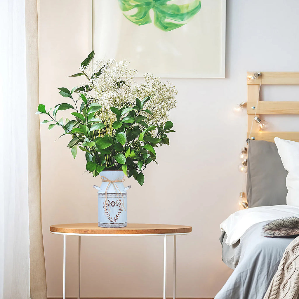 1Pcs Heart Pattern Iron Flower Pot Plant Holder Sturdy Home Ornament Desktop Planter Garden Vase Flower Bottle