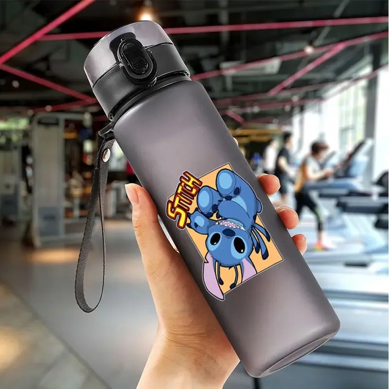560ml Disney Stitch Hot Sale Sports Water Bottle Anime Outdoor Travel Portable Leakproof Drinkware Plastic Drink Bottle BPA Free