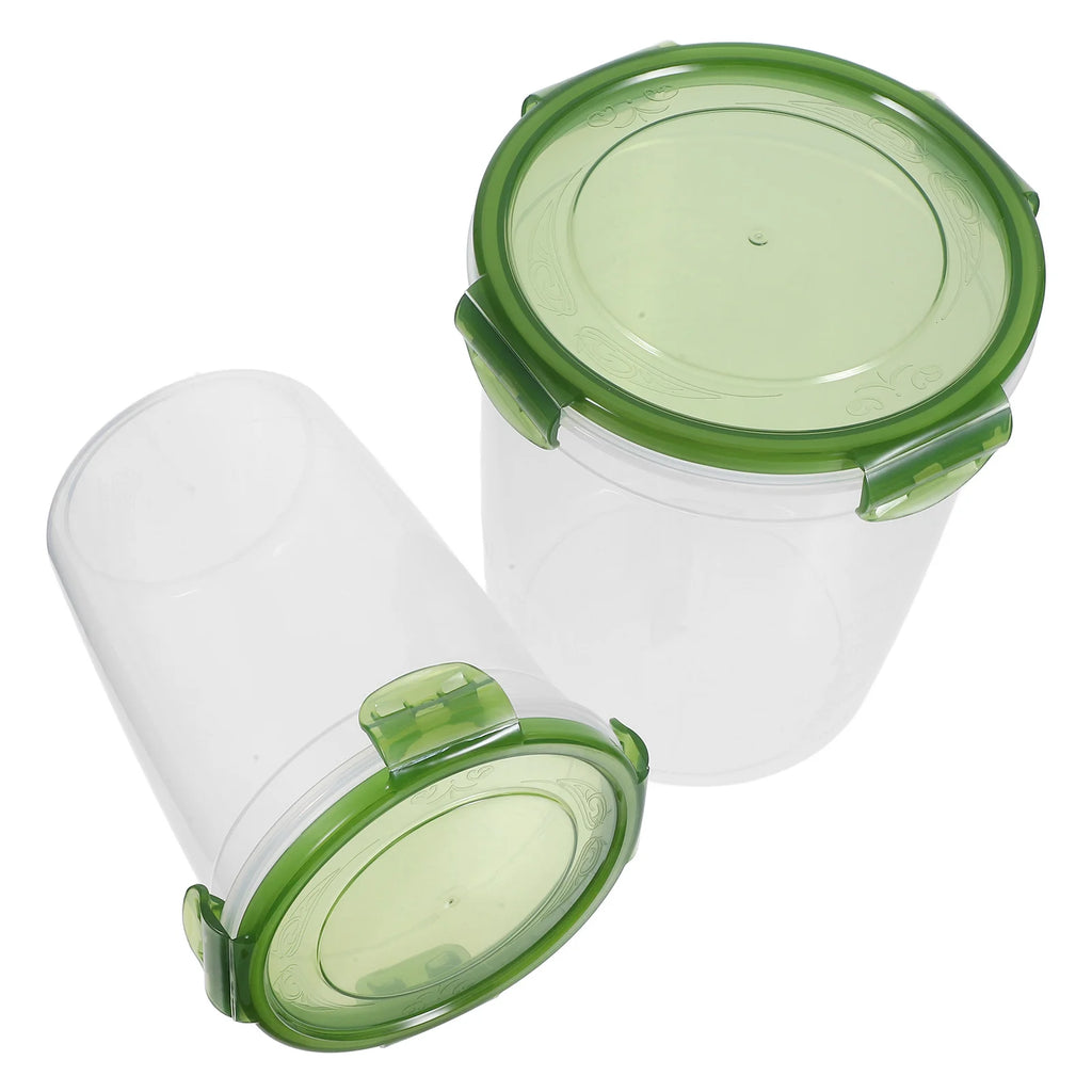 2Pcs Airtight Grain Storage Containers Plastic Sealed Jars Kitchen Food Storage Organizer Canisters Food Container