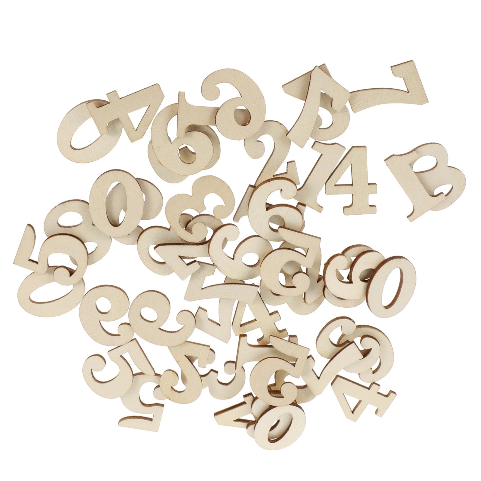 100pcs Wooden Diy Numerals Wall Clock Number Wood Arabic Number Numbers Mixed Original Wood Arabic Diy Decoration Craft