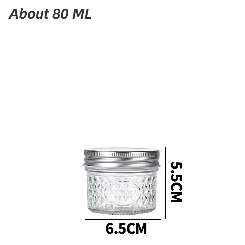 Mason Jar with Lid Glass Bottle High Temperature Resistant Easy to Clean Honey Food Sealed Glass Canning Food Storage Containers