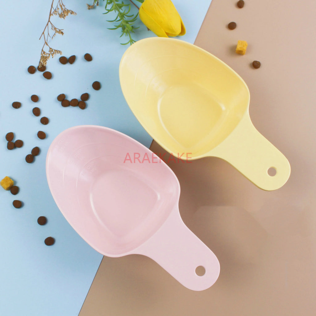 Pet food spoon with scale for precise feeding of cats and dogs, 250ml melamine food grade imitation porcelain cat food spoon