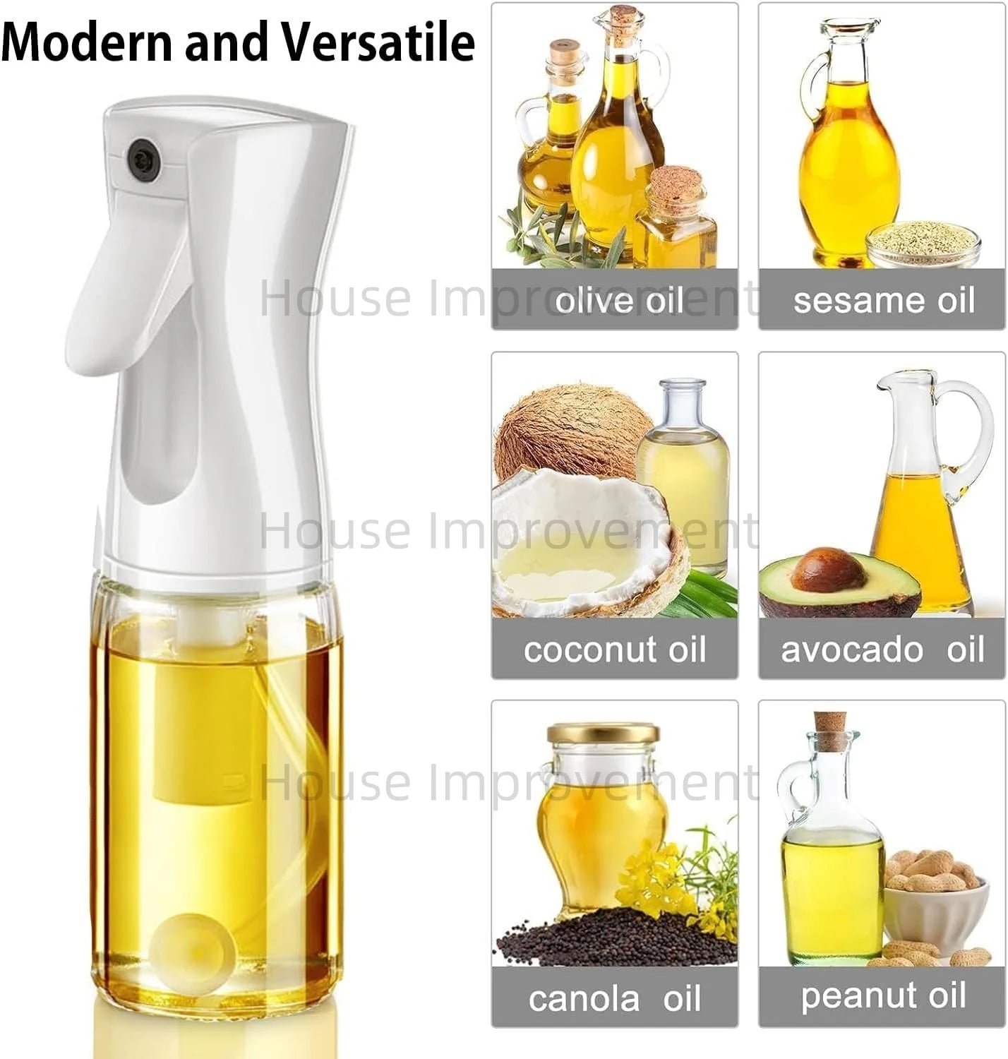 200/300/500ml Oil Sprayer for Cooking BBQ Salad Olive Oil Spray Dispenser Bottle Non-Slip Handle Suitable Kitchen Cooking Baking