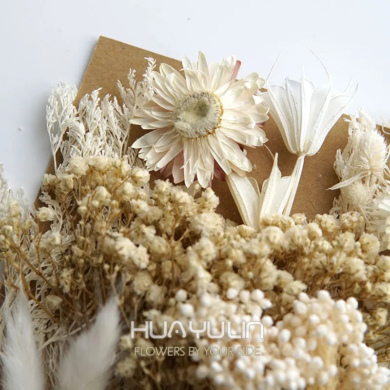 1 Pack Artificial Plants Dried Real Flowers Preserved Materials Epoxy Resin Candles DIY Floral Materials Hydrangea Set Flowers