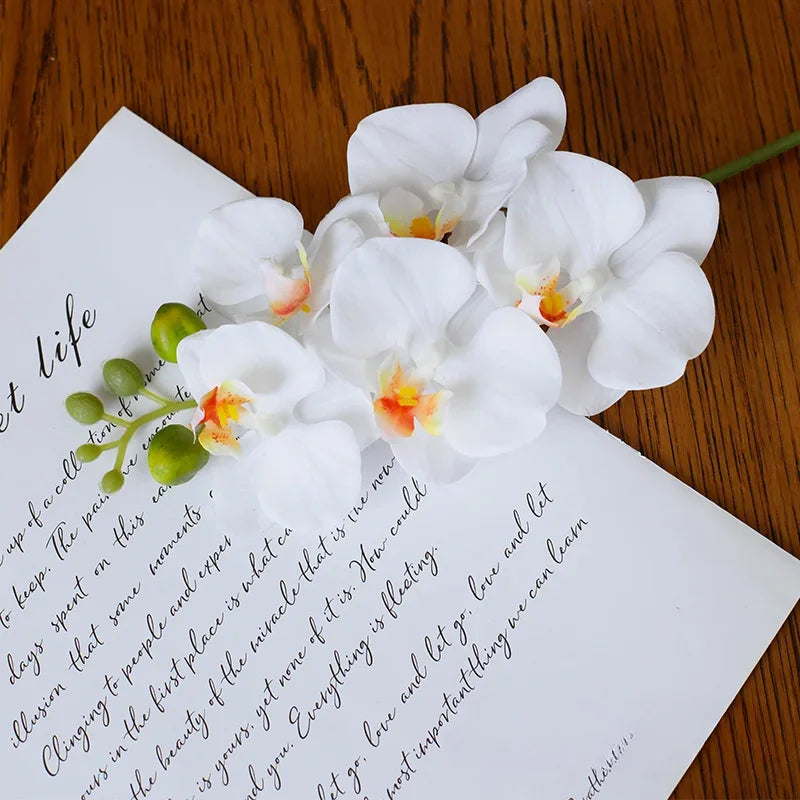 45CM Artificial Flower High-end Five Headed Butterfly Orchid Home Decoration Ornament Wedding Decoration Silk Flower