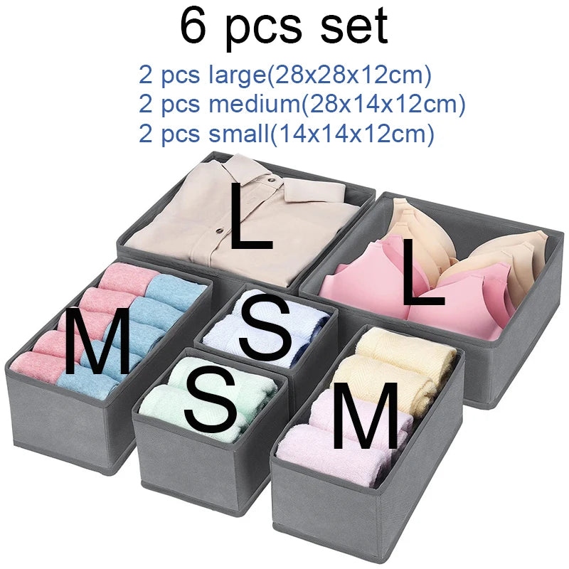 Drawer Organizer Non-woven Fabric Clothes Underwear Wardrobe Organizers Dividers Foldable Dresser Socks Closet Storage Baskets