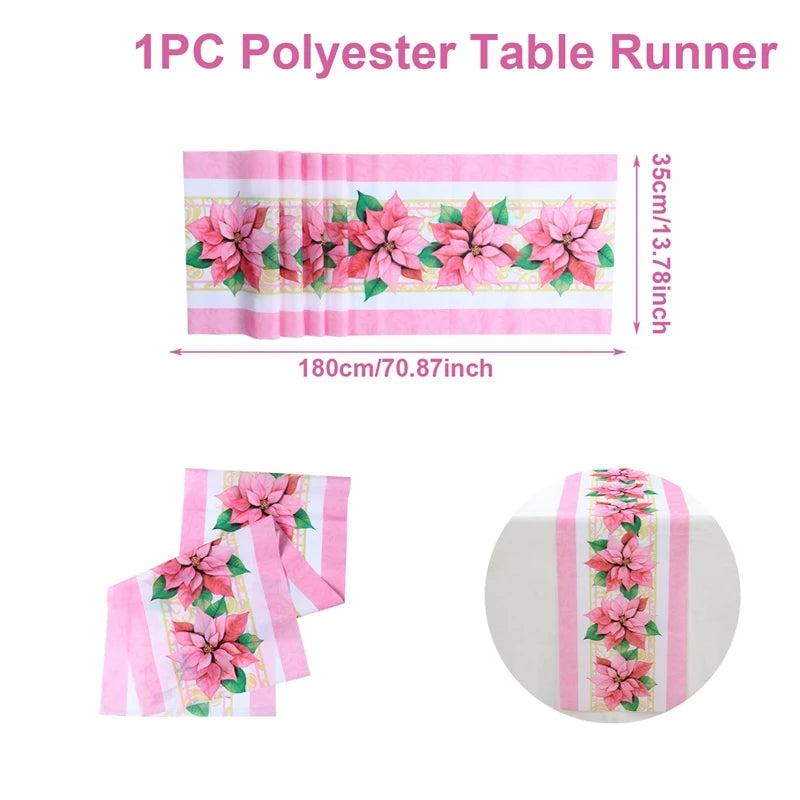 Christmas Linen Table Runner Merry Christmas Decoration for Home 2024 Table Cover Xmas Ornament Navidad Natal New Year Gift 2025