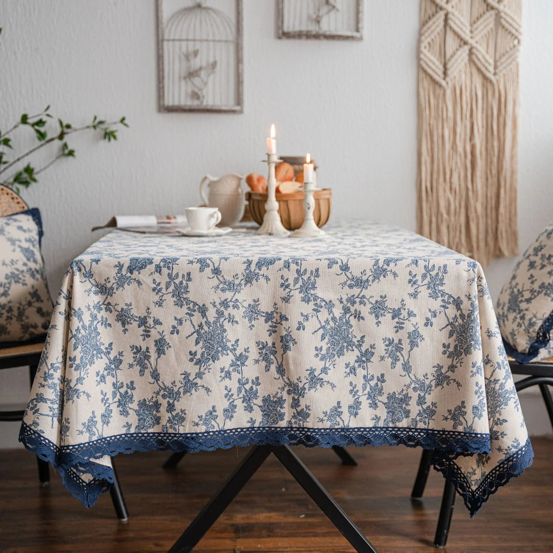 Printed Small Daisy Flower Tablecloth Linen Table Cloth Tasse Lace Rectangular Wedding Banquet Outdoor Home Manteles Table Cover