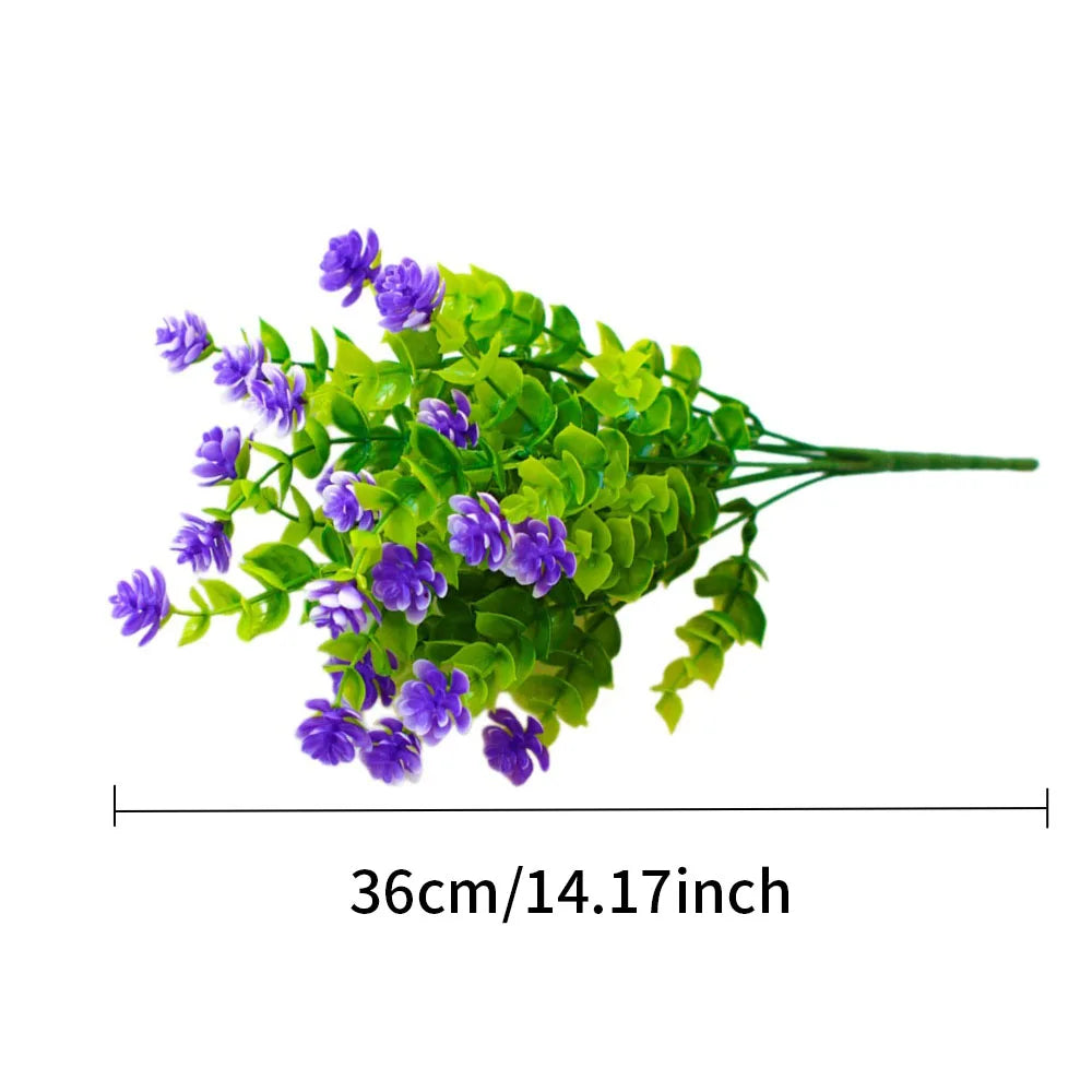 1 Bundle Outdoor UV Resistant Artificial Flowers Greenery Shrubs Plants Fake Flower for Wedding Garden Kitchen Office Decor