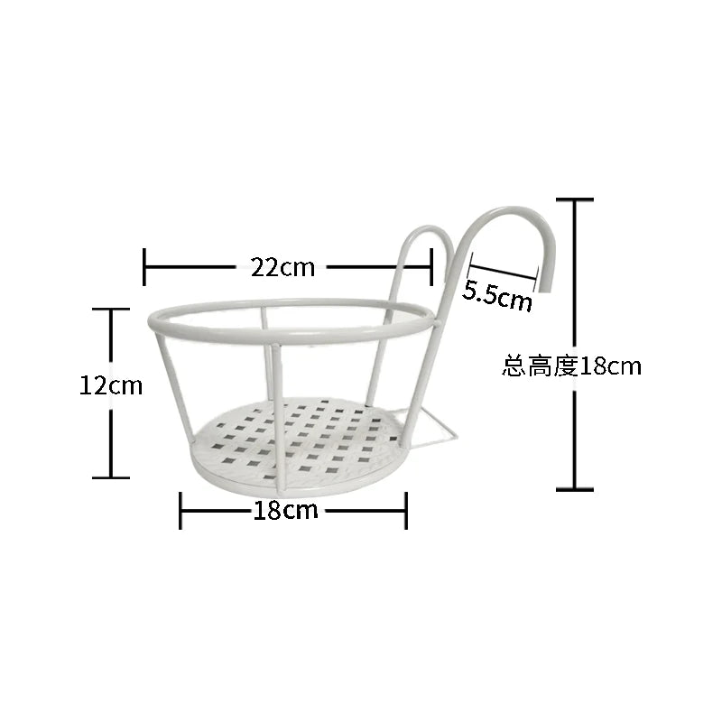 1pcs Hanging Flower Pot Stand Balcony Ironwork Spider Plant Green Ivy Window Sill Bonsai Stand Hollowed Out Durable Plant Stand