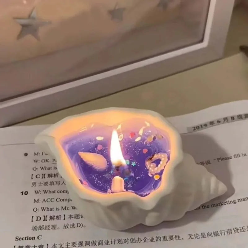 Creative Starfish Sea Shell Aromatherapy Candle Handmade Scented Candle Whirlpool Design for Relaxing Atmosphere