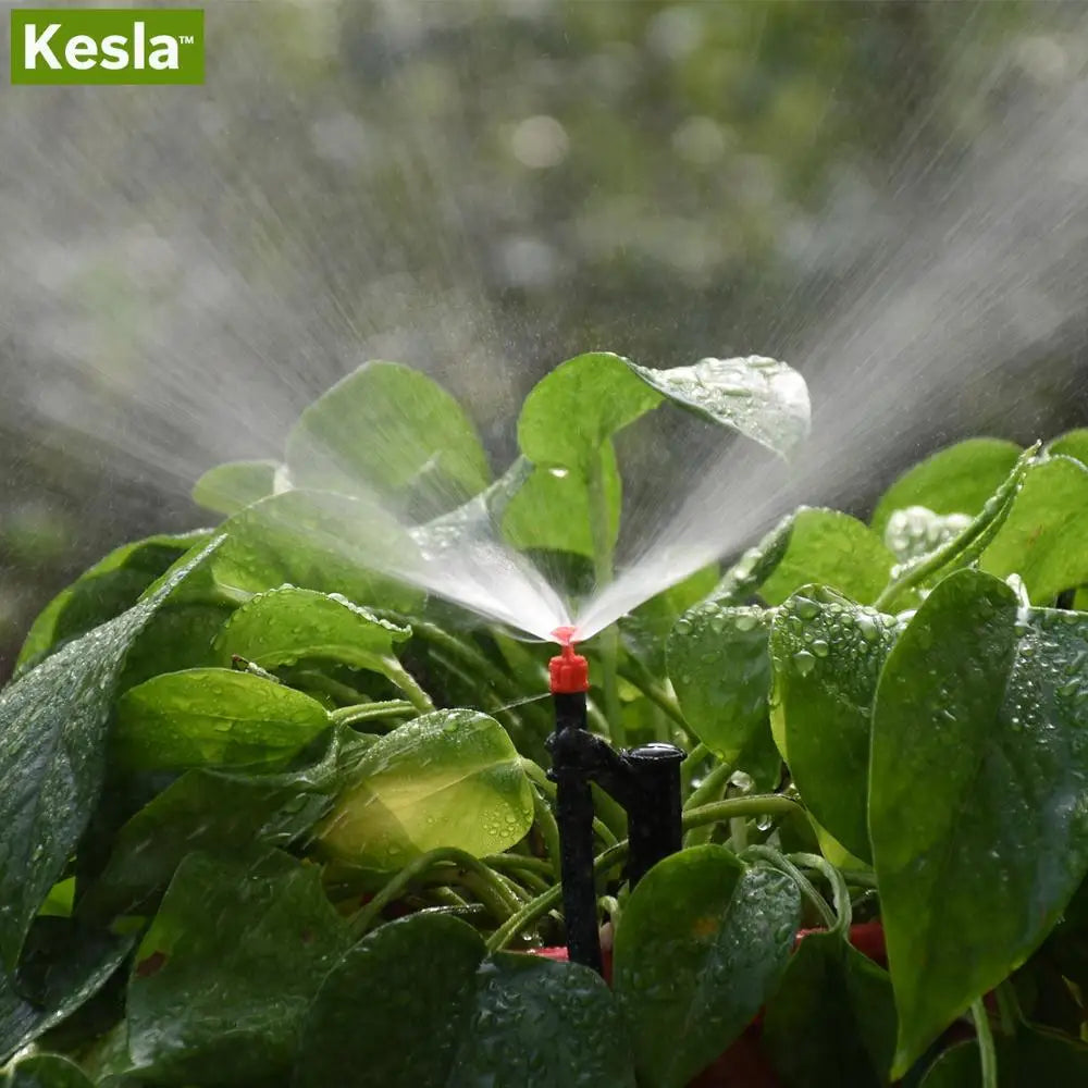 KESLA 20PCS 90/180/360 Degree Misting Nozzle 13cm Stake 1/4'' Barb Garden Irrigation Sprinkler Drip Irrigation Agriculture Farm