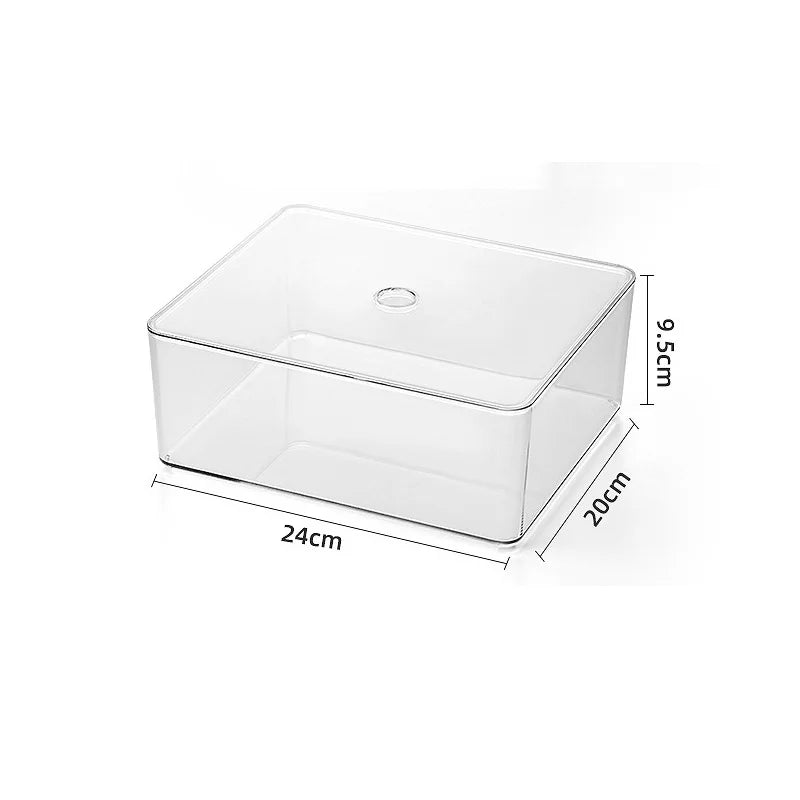 Acrylic Plastic Storage Box With Lid Makeup Organizer Transparent Desk Drawer Organizers Box Jewelry Box Closet Organizer Boxes