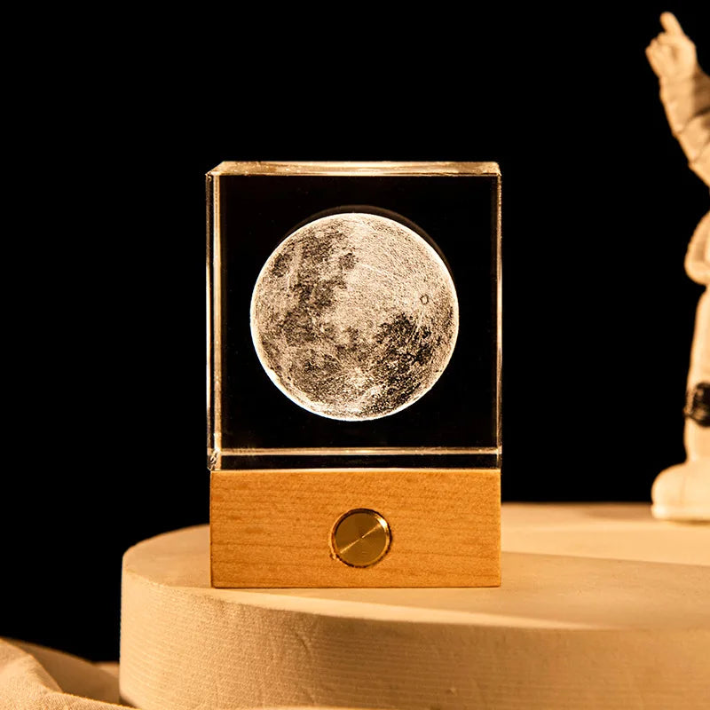 Astronomy Galaxy 3D Crystal Ball Table Lamp Moon Planet Galaxy Decor for Home Children's Table Lamp Party Birthday Xmas