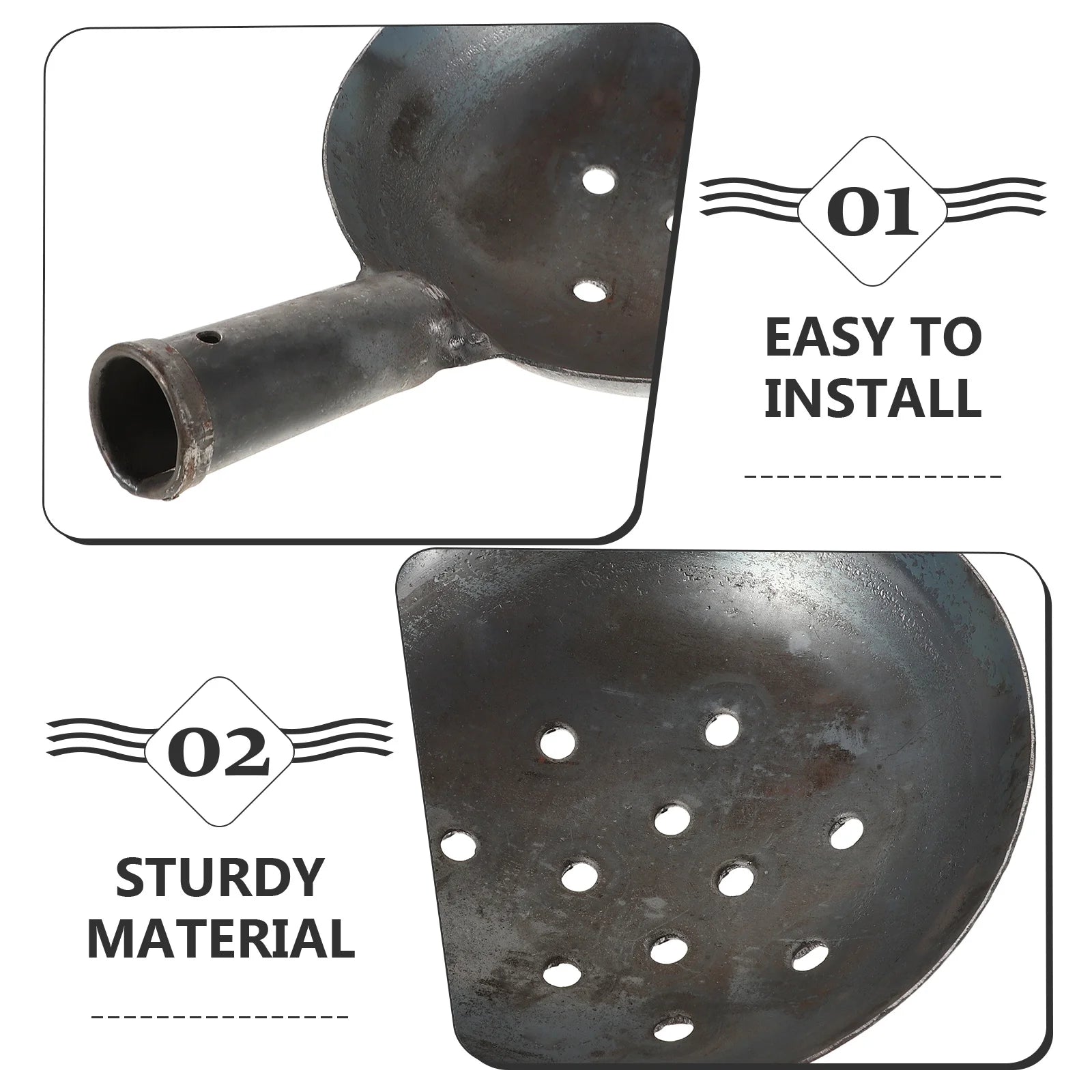 Large Iron Ladle Dredging Scoop Sturdy Cleaning Drain Mud Removal Gardening Beach Sand Sifter Multifunctional Soil Sifter Tool