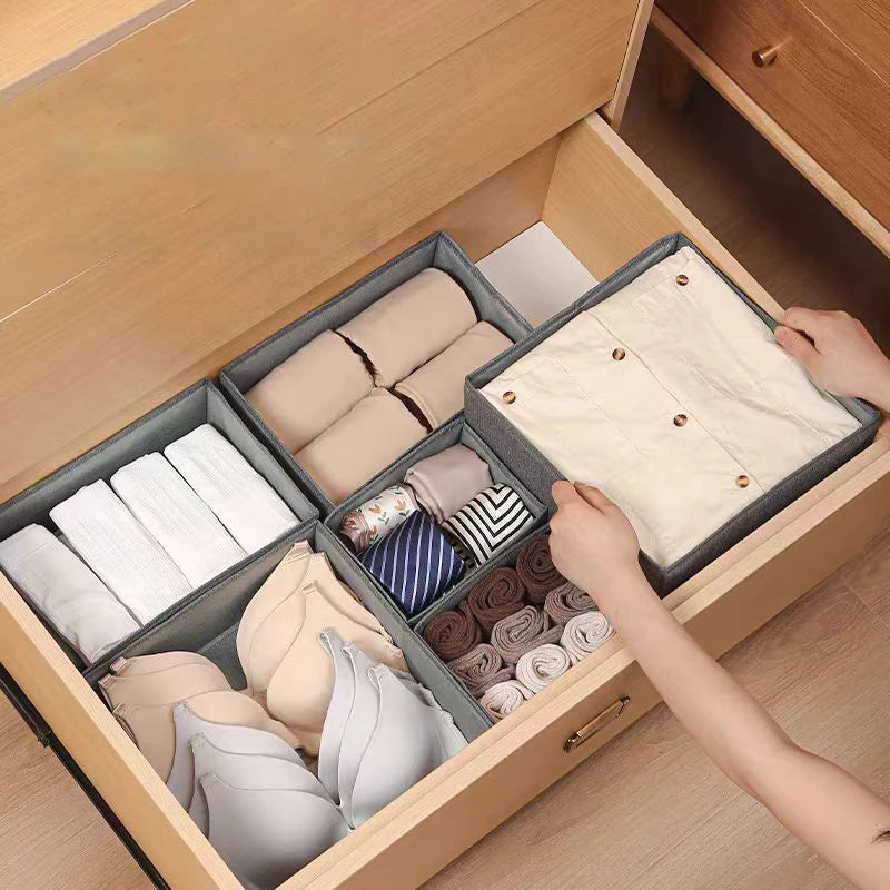 Drawer Organizer Non-woven Fabric Clothes Underwear Wardrobe Organizers Dividers Foldable Dresser Socks Closet Storage Baskets