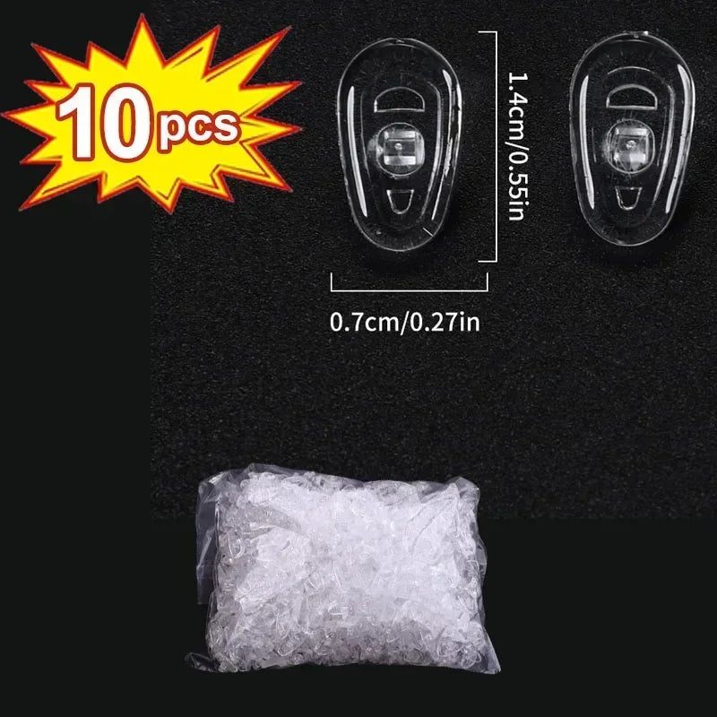 10/100pcs Eyeglasses Nose Pads with Screwdriver Soft Silicone Airbag Glasses Anti-slip Nose Pad Screw Replacement Repair Tools