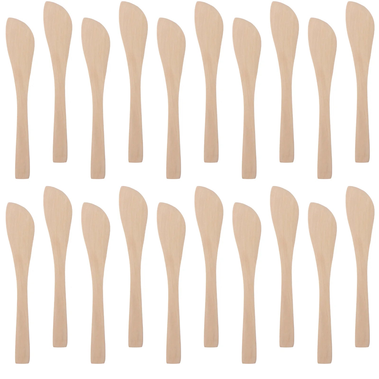 20Pcs Wooden Dumpling Filling Spoons Natural Eco-Friendly Kitchen Tools Dough Cutter Butter Jam Spreader Mask Applicator
