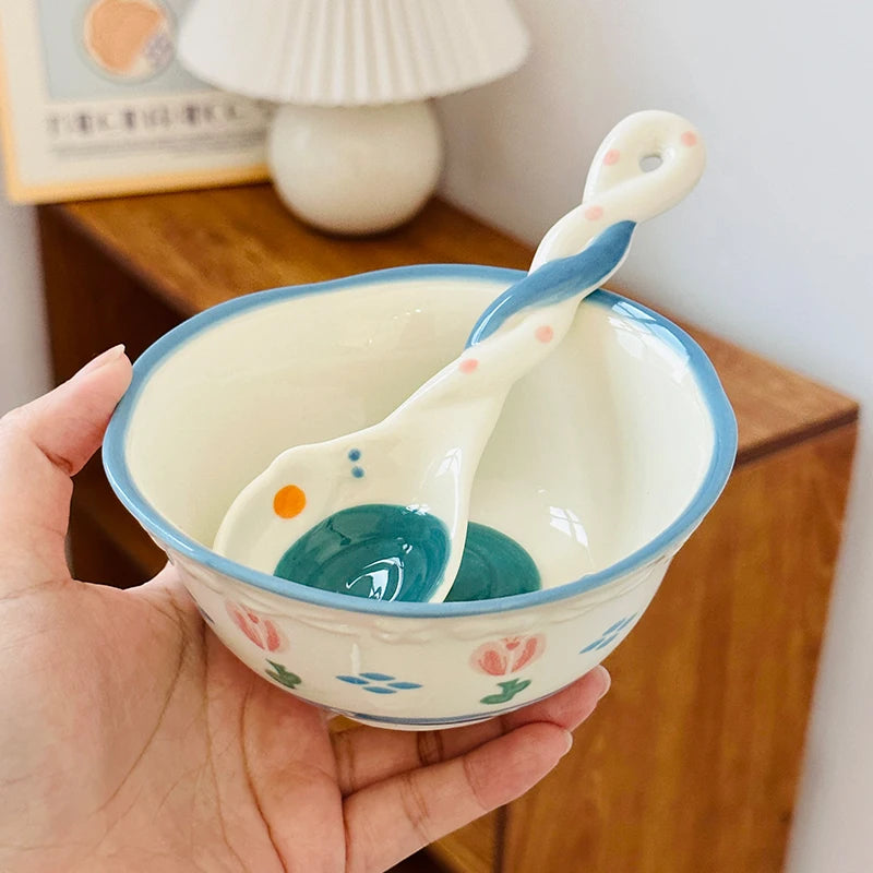 Korean Style Vegetable Plate Househole Underglaze Colored Ceramic Fruit Plate Fish Dish Vinger Dish Kitchen Tableware Set