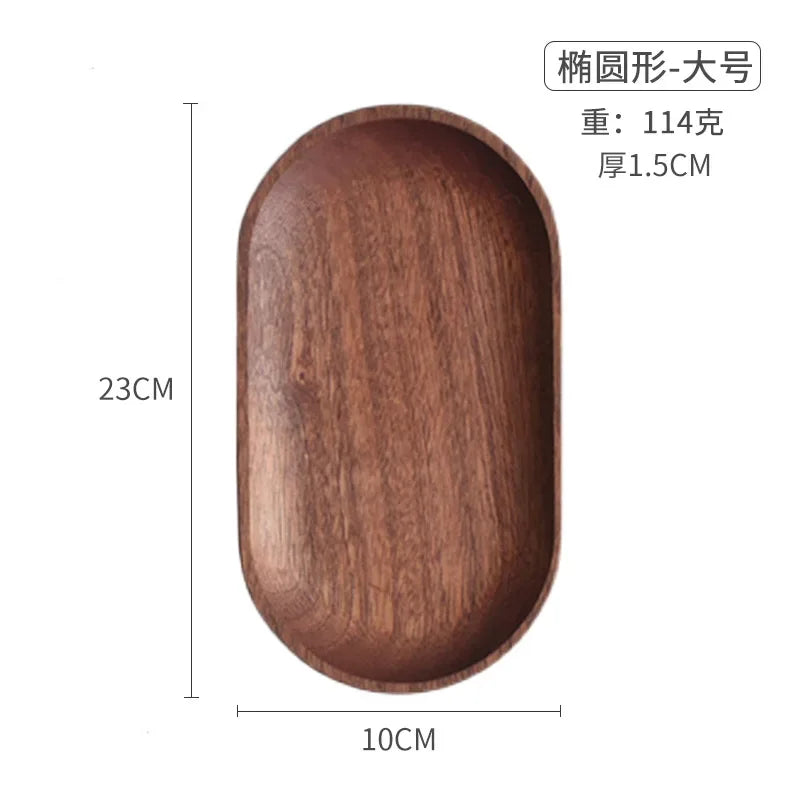 Japanese Style Food Oval Plate Wooden Serving Tray Tea Cup Saucer Trays Fruit Plate Storage Pallet Plate Kitchen Table Decor