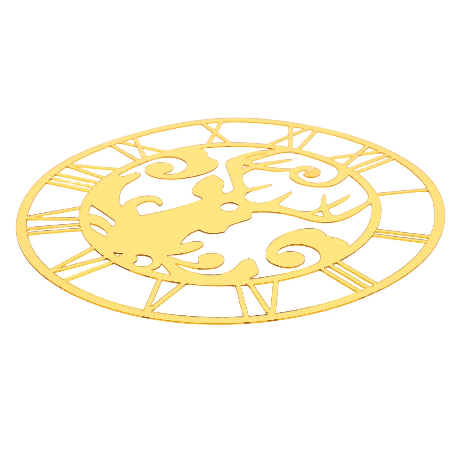 Deer Wall Sticker Clock Round Acrylic Mirror Silent DIY Frameless Decorative Wall Clock for Living Room Bedroom Office